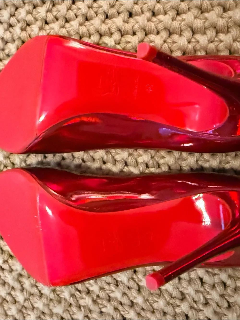 Christian Louboutin Kate 100 Patent Pointed-Toe Pumps Metallic Red - NEVER WORN - Picture 7 of 11